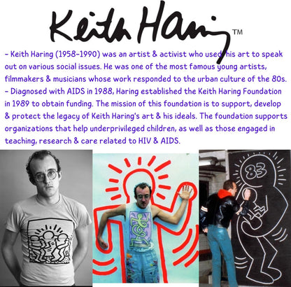 Vilac Chess Wooden Board Game in Foldable Wooden Box with Cotton Storage Bag, Large Set Illustrated By Graphic Designer Keith Haring, Multicolour, 6 Years+, 41 x 41 x 2.5 cm
