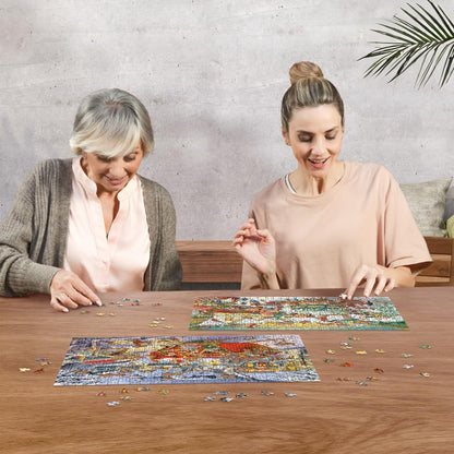 Ravensburger 12000040 - Christmas Collection No.1 Christmas Market & Santa's Christmas Supper -2 x 500 piece Jigsaw Puzzle - puzzle for adults and kids age 12 years up