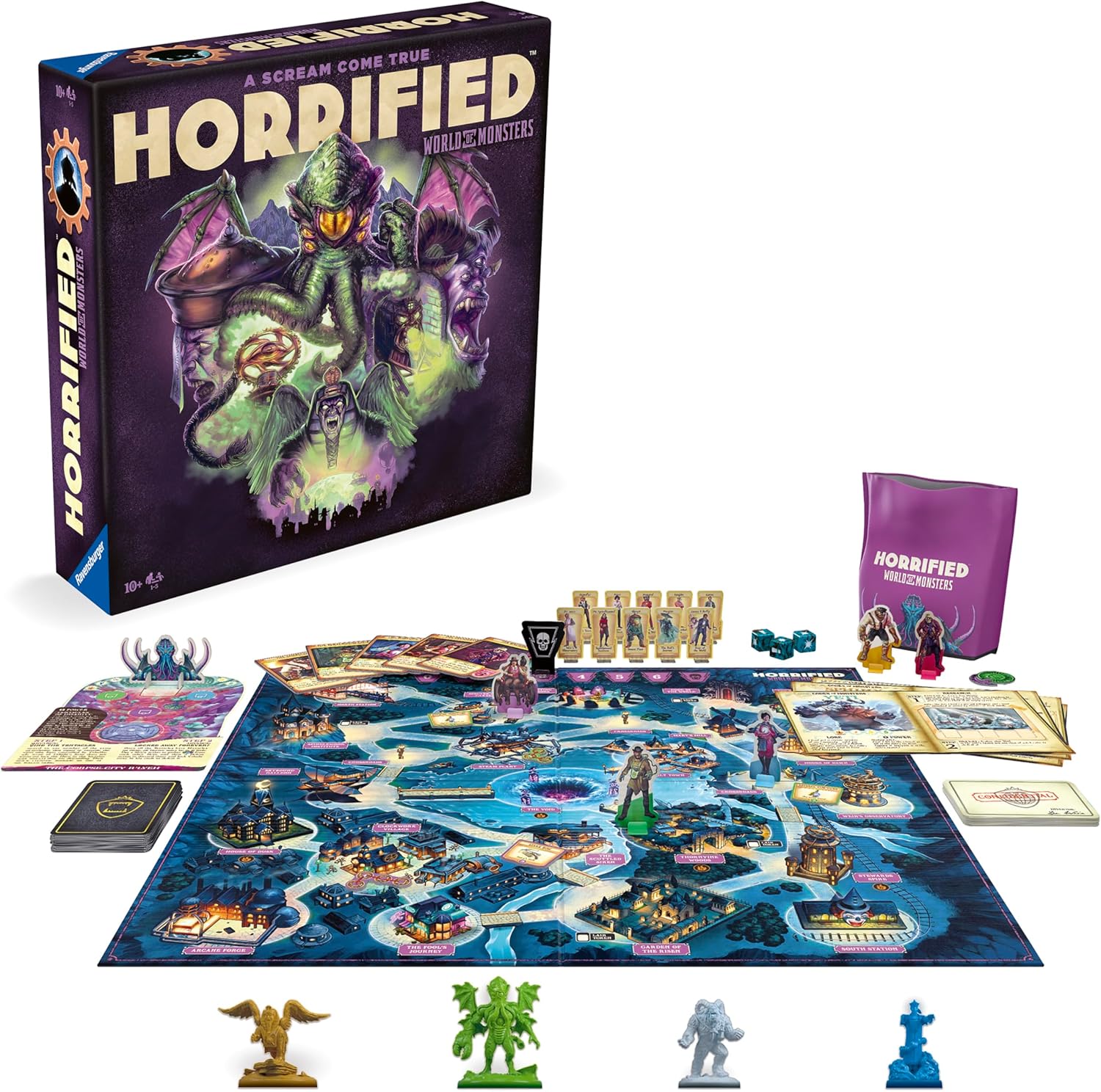 Ravensburger Horrified World of Monsters Game Immersive Strategy Board Game for Adults and Kids Age 10 Years Up - 2 to 5 Players - 2024