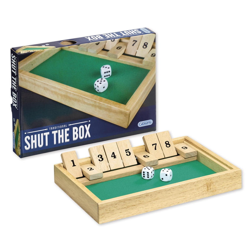 Shut the Box | Luxury Wooden Game | Traditional Dice and Counting Board Game | Gibsons Games