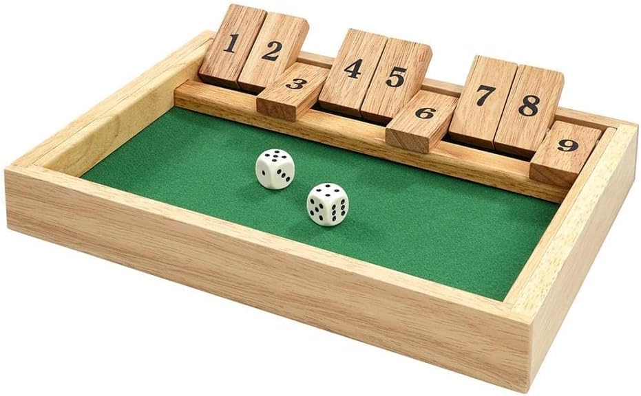 Shut the Box | Luxury Wooden Game | Traditional Dice and Counting Board Game | Gibsons Games