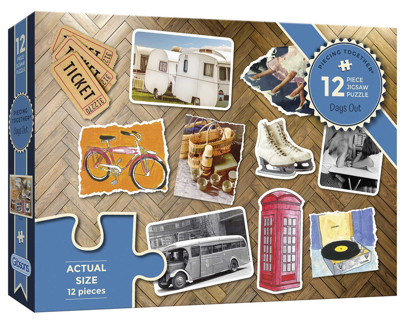 Days Out | 12 XXL Piece Jigsaw Puzzle | Dementia Puzzle | Extra Large Piece Jigsaw Puzzle for Alzheimer’s | Premium 100% Recycled Board | Gift for Elderly Grandparents | Gibsons Games