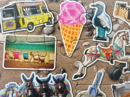 At the Seaside | 12 XXL Piece Jigsaw Puzzle | Dementia Puzzle | Extra Large Piece Jigsaw Puzzle for Alzheimer’s | Premium 100% Recycled Board | Gift for Elderly Grandparents | Gibsons Games