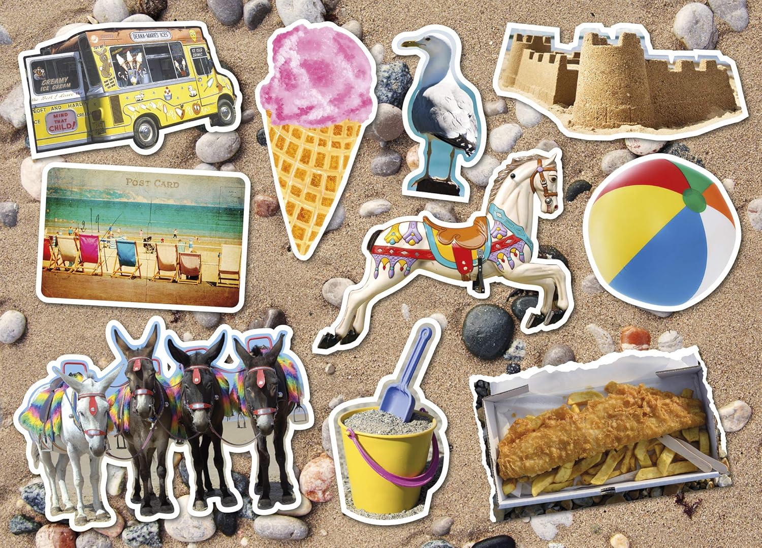 At the Seaside | 12 XXL Piece Jigsaw Puzzle | Dementia Puzzle | Extra Large Piece Jigsaw Puzzle for Alzheimer’s | Premium 100% Recycled Board | Gift for Elderly Grandparents | Gibsons Games