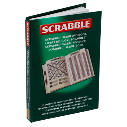 IDEAL | Scrabble: Classic Scorepad Book to complete your Scrabble experience | Classic Games | Word Games | For 2-4 Players | Ages 10+, Green/White