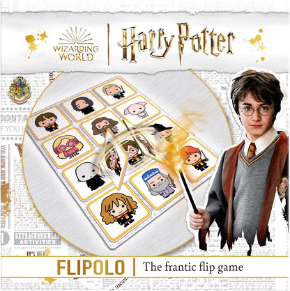 IDEAL | Harry Potter Flipolo game: The Frantic Flip Matching Game | Family Games | For 2-4 Players | Ages 5+