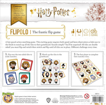 IDEAL | Harry Potter Flipolo game: The Frantic Flip Matching Game | Family Games | For 2-4 Players | Ages 5+