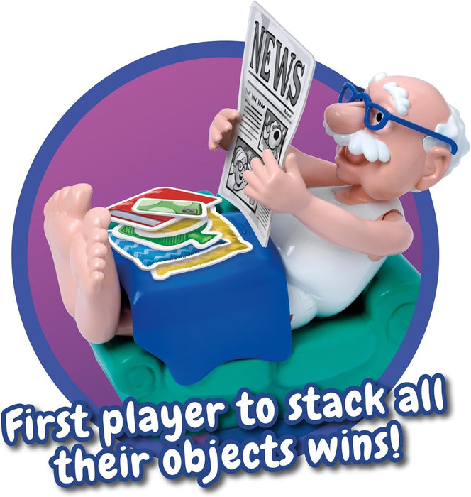 IDEAL Grandad Tickle Toes: the stack, tickle and topple fun children’s board game, kids action games for 2-4 players, for family and preschool kids 4+