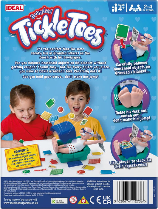 IDEAL Grandad Tickle Toes: the stack, tickle and topple fun children’s board game, kids action games for 2-4 players, for family and preschool kids 4+