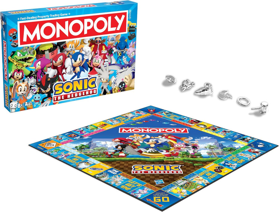 Winning Moves Sonic the Hedgehog Monopoly Board Game for 2–6 players and makes a great gift for fans aged 8 and up
