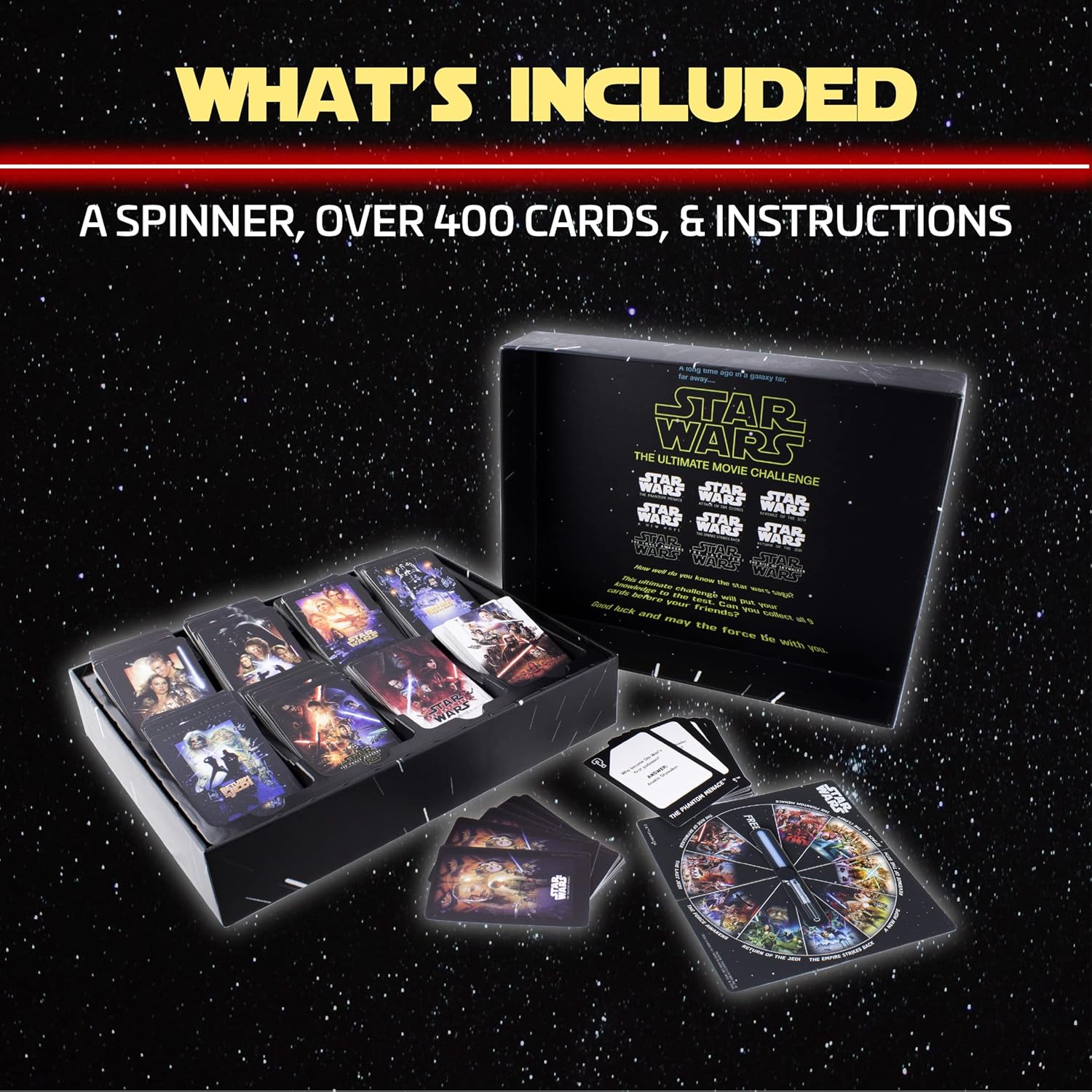 Paladone Star Wars Ultimate Movie Challenge | Lucas Films Trivia Party Game, Black