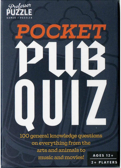 Professor Puzzle | Pocket Pub Quiz | Party Game | Ages 14+ | 2+ Players