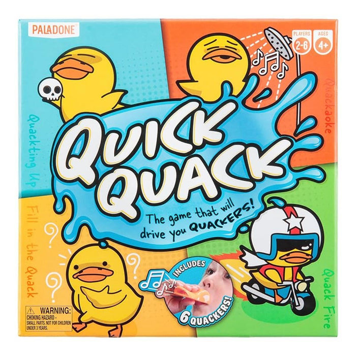 Quick Quack - A Funny Duck Themed Board Game for 2-6 Players - Involves Trivia, Karaoke, Acting, & Fun Challenges, Ideal for Game Night & Family Entertainment | Paladone