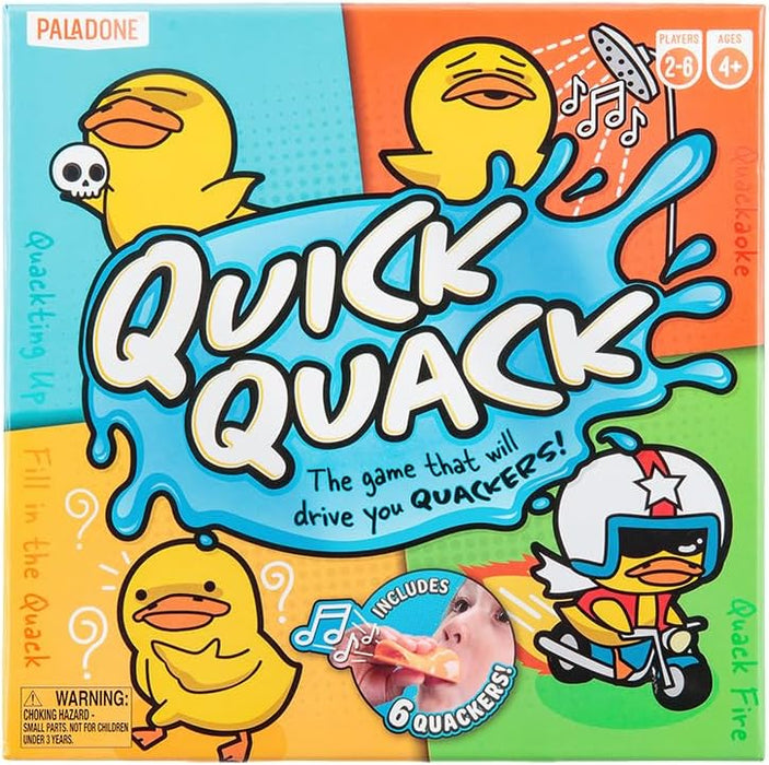Quick Quack - A Funny Duck Themed Board Game for 2-6 Players - Involves Trivia, Karaoke, Acting, & Fun Challenges, Ideal for Game Night & Family Entertainment | Paladone