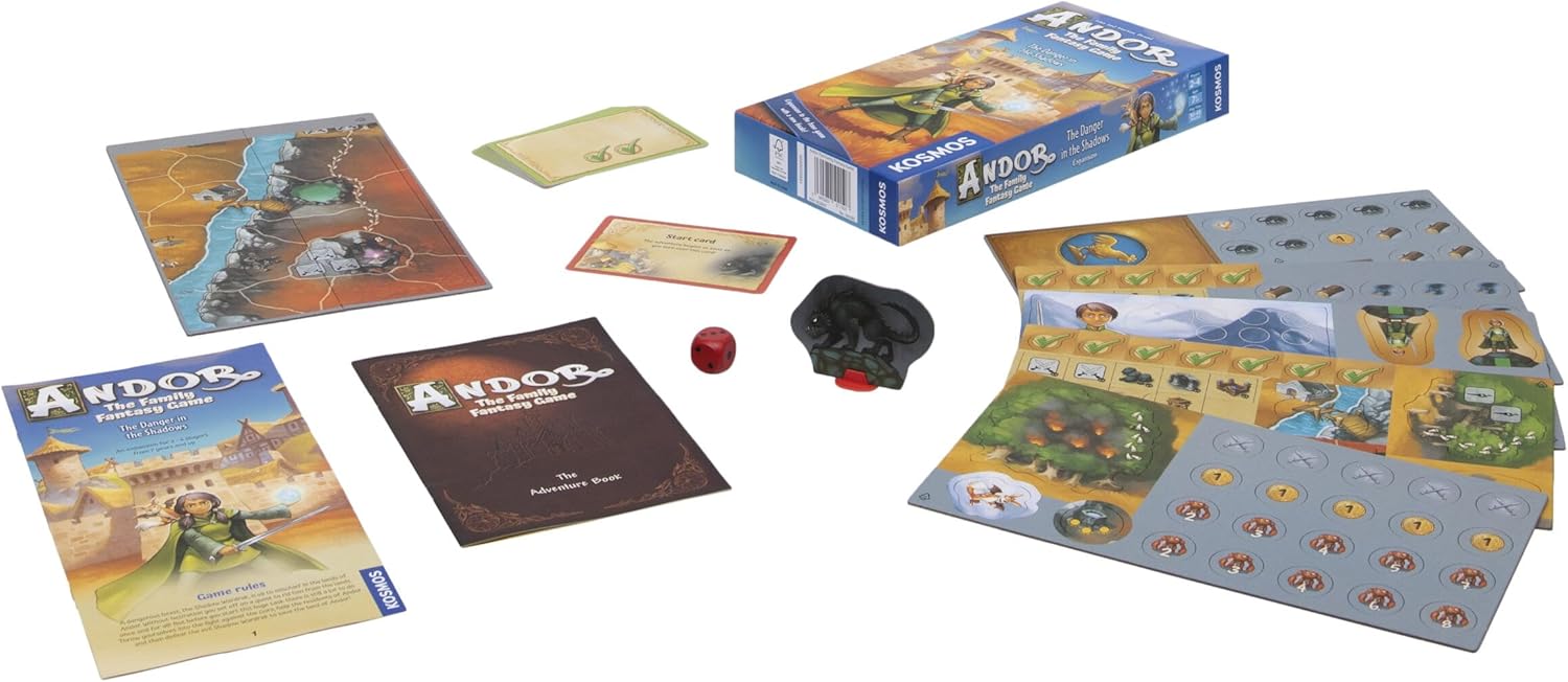 Thames & Kosmos Legends of Andor: The Family Fantasy Game - Danger in the Shadows Expansion, Strategy Game, Cooperative Board Games, Family Games for Game Night, For 2 to 4 Players, Age 7+