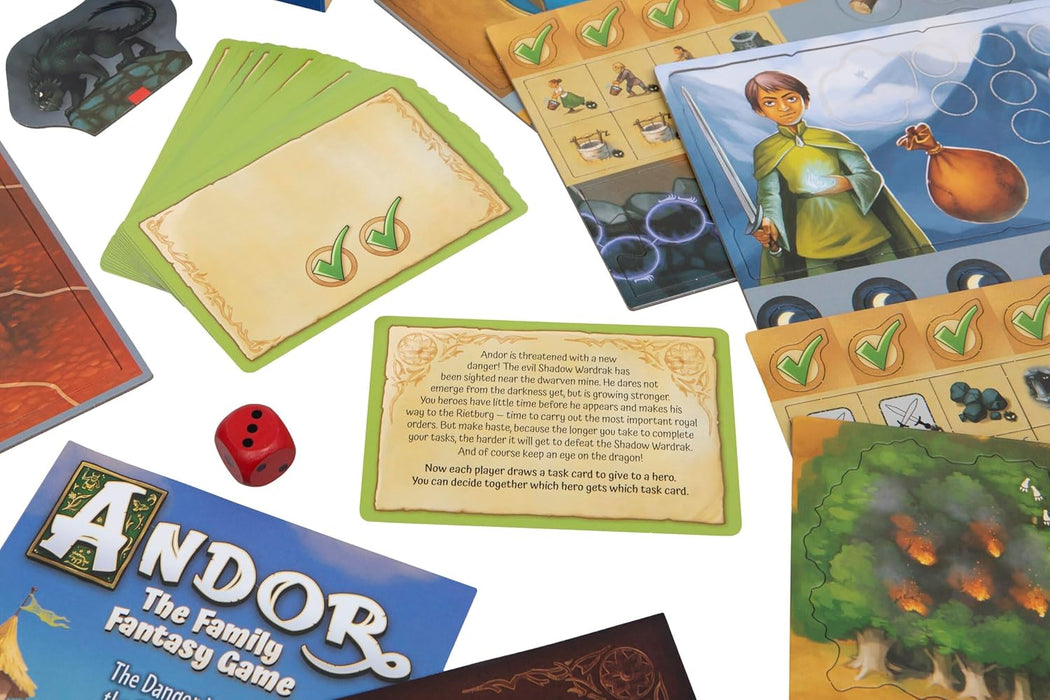 Thames & Kosmos Legends of Andor: The Family Fantasy Game - Danger in the Shadows Expansion, Strategy Game, Cooperative Board Games, Family Games for Game Night, For 2 to 4 Players, Age 7+