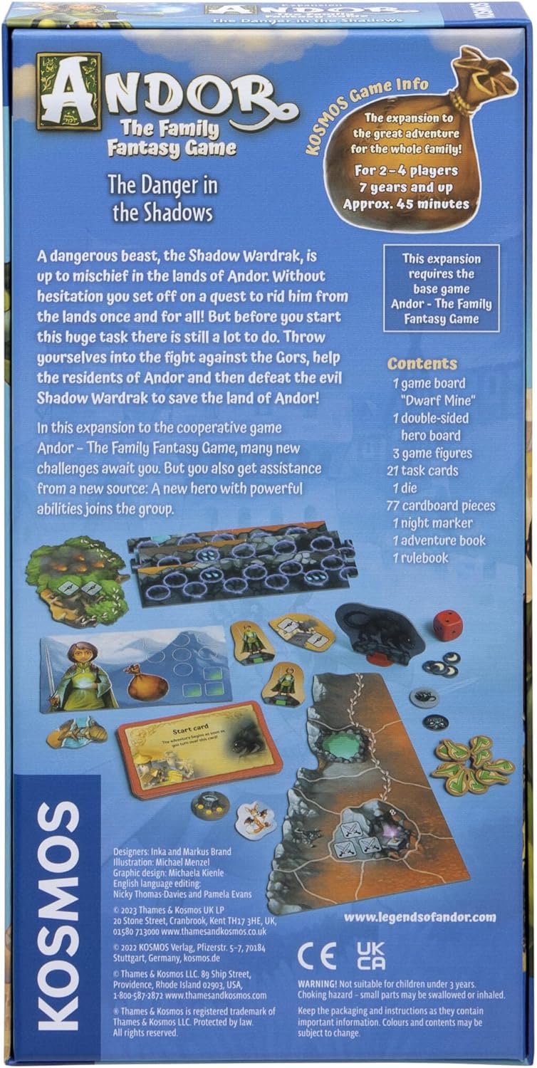 Thames & Kosmos Legends of Andor: The Family Fantasy Game - Danger in the Shadows Expansion, Strategy Game, Cooperative Board Games, Family Games for Game Night, For 2 to 4 Players, Age 7+