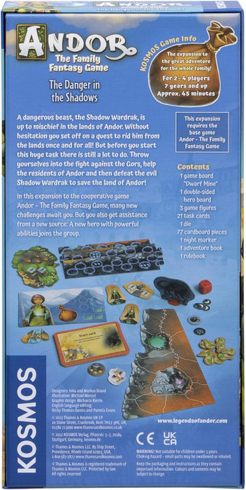 Thames & Kosmos Legends of Andor: The Family Fantasy Game - Danger in the Shadows Expansion, Strategy Game, Cooperative Board Games, Family Games for Game Night, For 2 to 4 Players, Age 7+