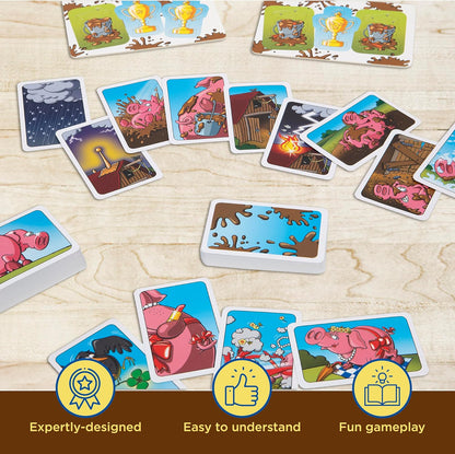 Thames & Kosmos Dirty Pig: Open & Play, Fun Card Game, Family Games for Game Night, Board Games for Adults and Kids, For 2 to 4 Players, Age 7+