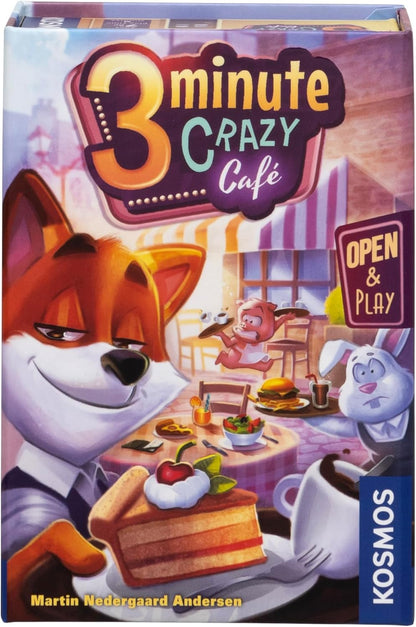 Thames & Kosmos - 3 Minute Crazy Cafe - Open & Play, Fun Card Game, Fun Dice Game, Family Games for Game Night, Board Games for Adults and Kids, For 2 to 6 Players, Ages 7+