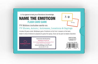 Bubblegum Stuff Name The Emoticon Game - TV - Guess The Phrase From The Emoticon - Fun Flash Card Game - Suitable For Family, Kids, Teenagers & Adults