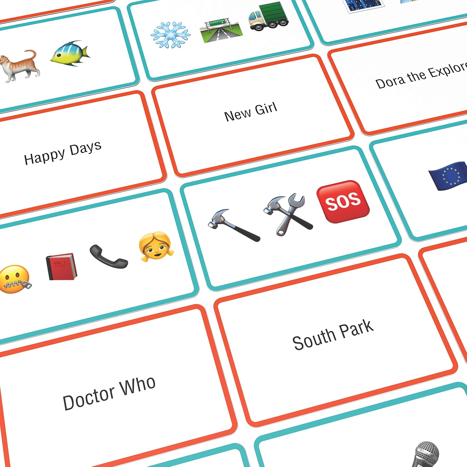 Bubblegum Stuff Name The Emoticon Game - TV - Guess The Phrase From The Emoticon - Fun Flash Card Game - Suitable For Family, Kids, Teenagers & Adults