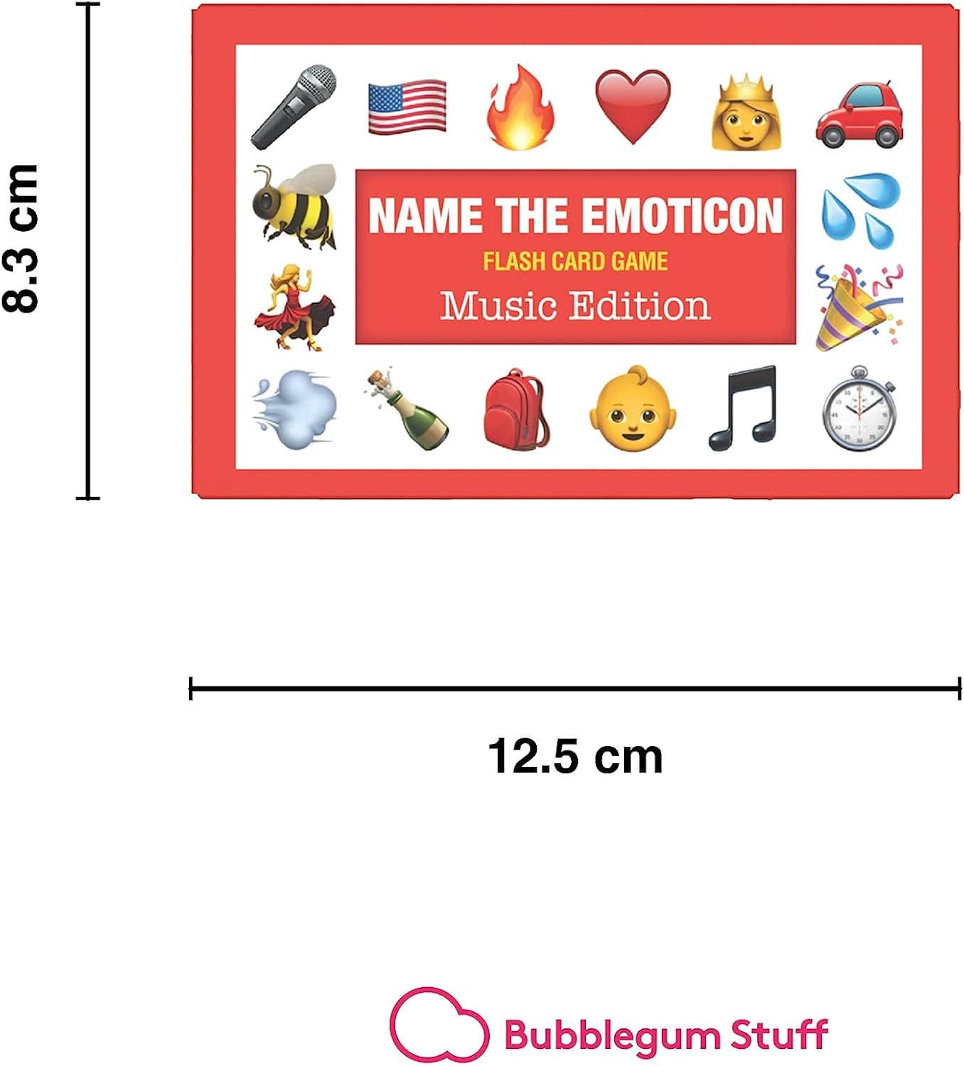 Bubblegum Stuff - Name The Emoticon, Musik-Edition, Spielkarten, Gesellschaftsspiele, Familienspiele, Trivia-Spiele, Spiele für Erwachsene, Partyspiele, Reisespiele, Partykartenspiele