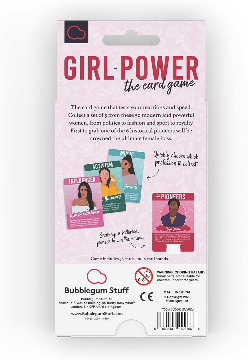 Bubblegum Stuff Girl Power Game – Feministisches Kartenspiel – Sammelsets & Snatch Pioniere – Schnelles und lustiges Spiel für Familie – Stärkender Spaß für alle Altersgruppen – tolles Geschenk