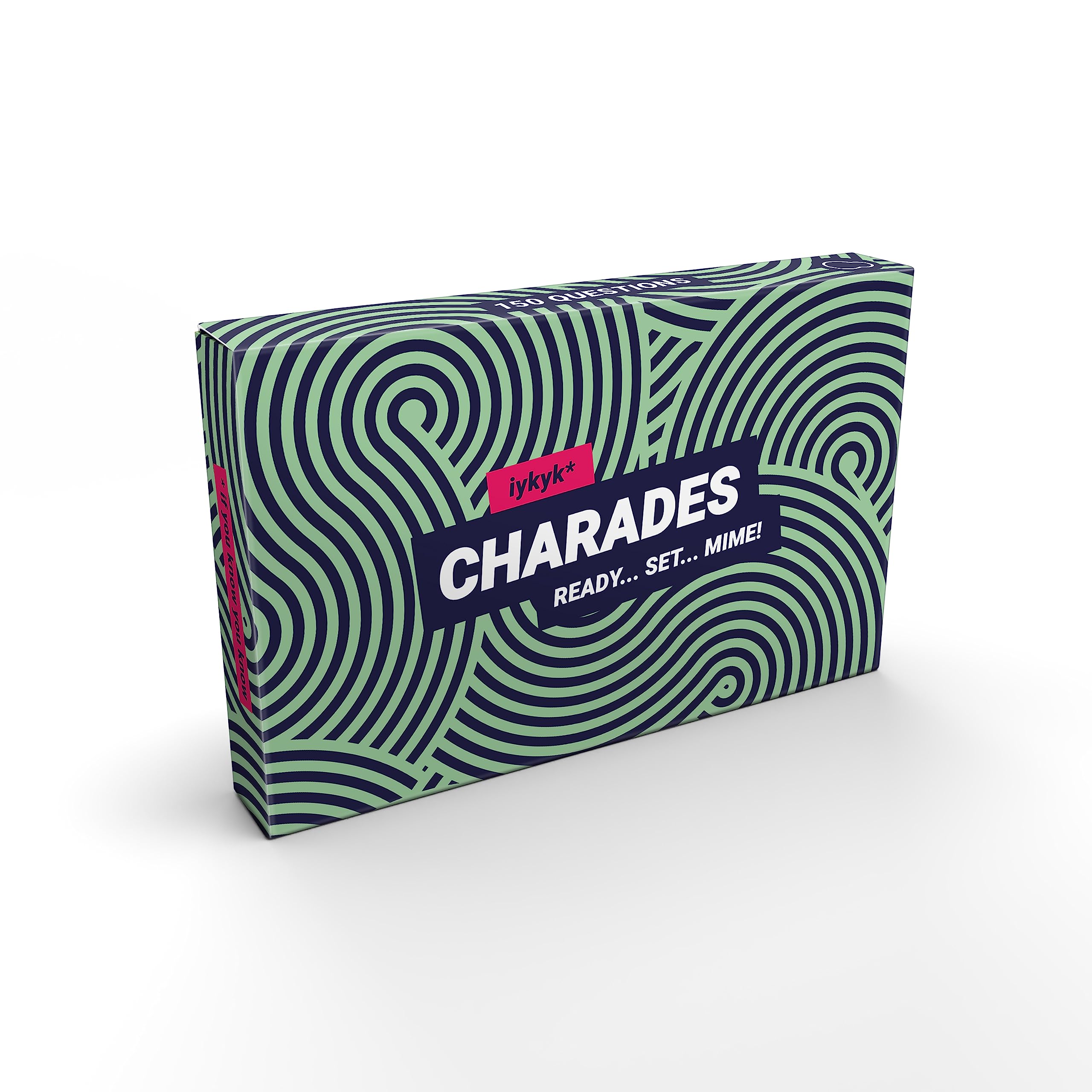 iykyk Charades - Divertente gioco di feste per tutti, 150 carte con categorie (film, canzoni, spettacoli televisivi e celebrità/personaggio) - Twist onCharades - Perfetto per serate di gioco e feste!