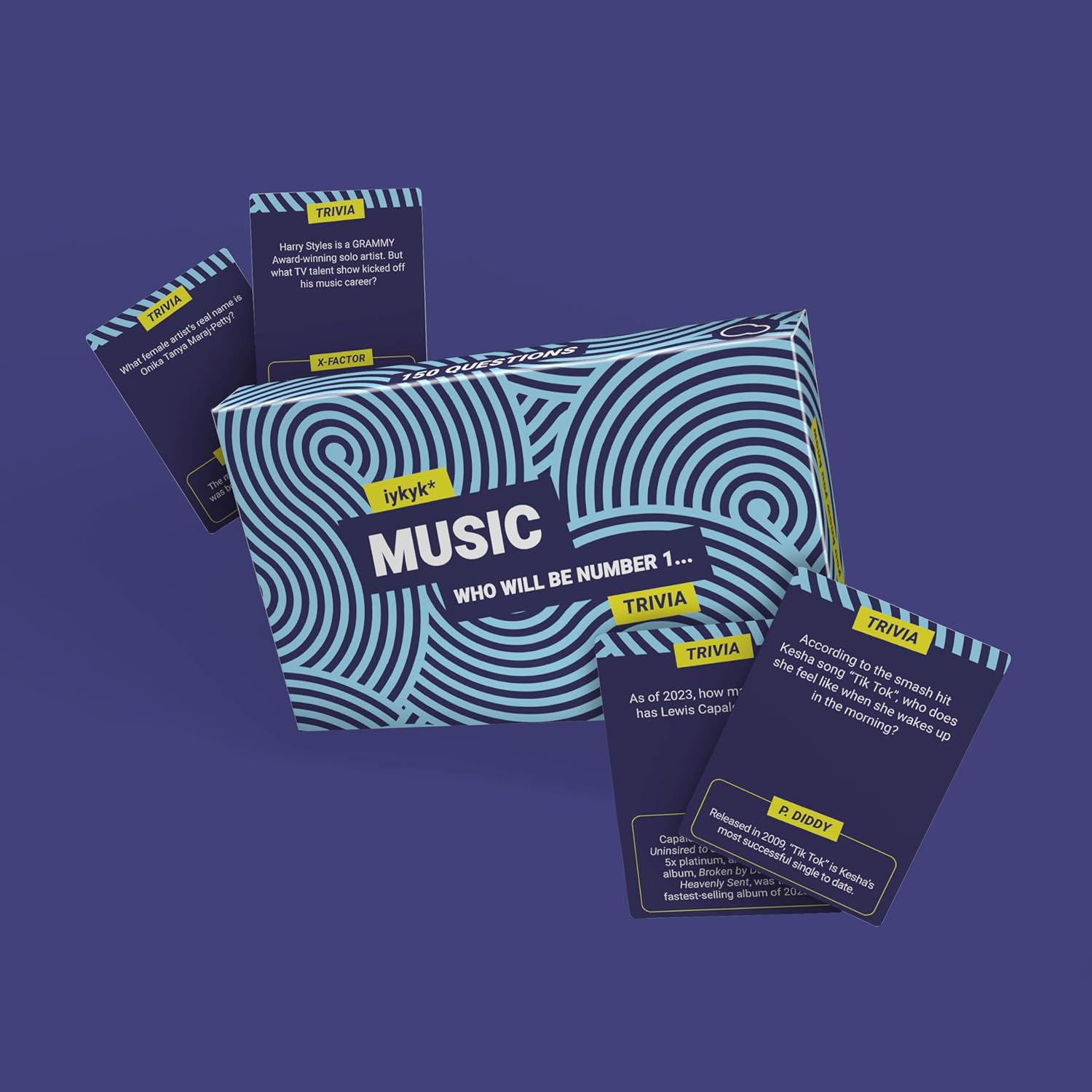 iykyk Music - Ultimate Music Quiz Game - 150 Cards Covering Chart-Topping Artists, Songs & Albums - Twist on Classic Quiz - Ideal for Game Nights and Travel - Show Off Your Musical Knowledge…