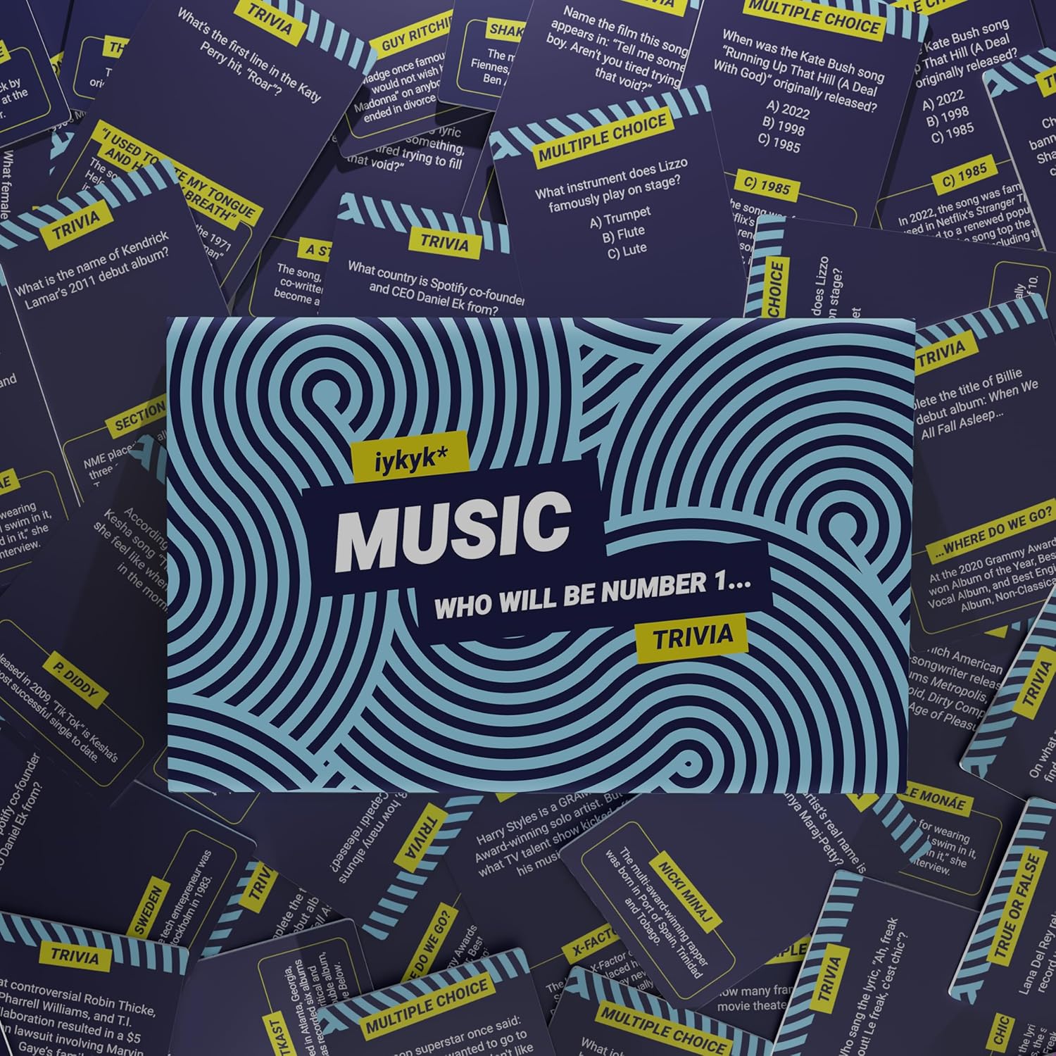 iykyk Music - Ultimate Music Quiz Game - 150 Cards Covering Chart-Topping Artists, Songs & Albums - Twist on Classic Quiz - Ideal for Game Nights and Travel - Show Off Your Musical Knowledge…