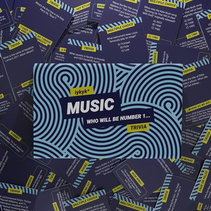 iykyk Music - Ultimate Music Quiz Game - 150 Cards Covering Chart-Topping Artists, Songs & Albums - Twist on Classic Quiz - Ideal for Game Nights and Travel - Show Off Your Musical Knowledge…