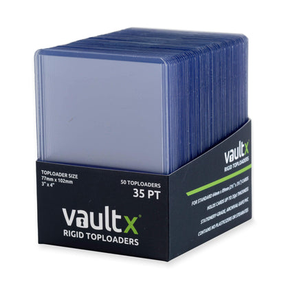 Vault X Premium Extra Thick Seamless Toploaders 35pt - 3" x 4" Rigid Card Holders for Trading Cards & Sports Cards (50 Pack)