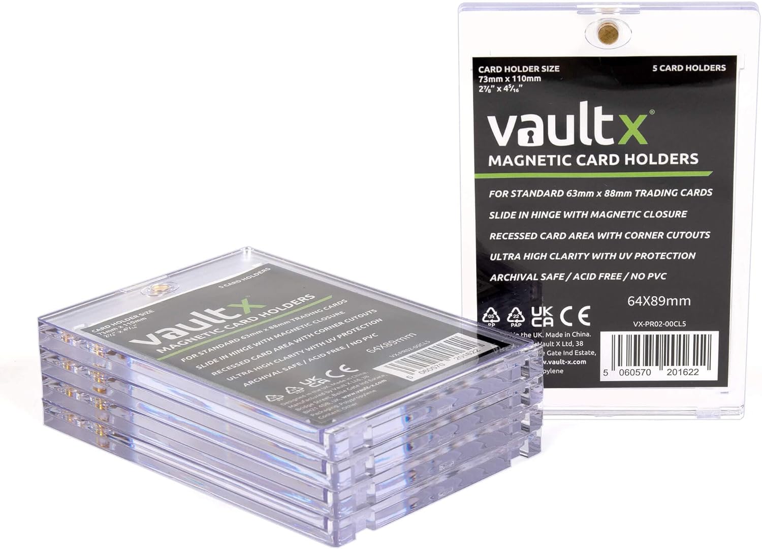 Vault X Magnetic Card Holders - 35pt for Trading Cards & Sports Cards (5 Pack)