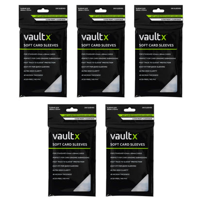 Vault X Soft Trading Card Sleeves - 40 Micron High Clarity Penny Sleeves for TCG (1000 Pack