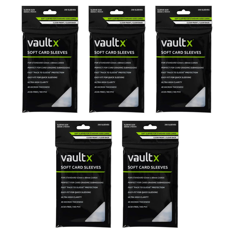 Vault X Soft Trading Card Sleeves - 40 Micron High Clarity Penny Sleeves for TCG (1000 Pack