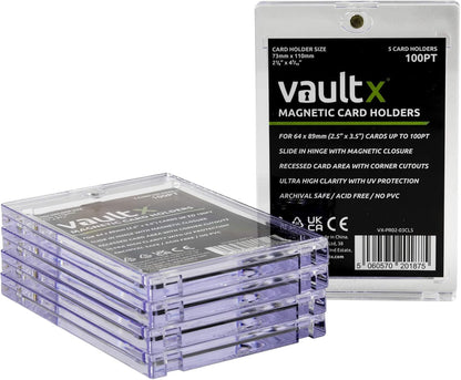 Vault X Magnetic Card Holders - 100pt for Trading Cards & Sports Cards (5 Pack)