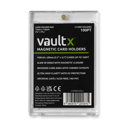 Vault X Magnetic Card Holders - 100pt for Trading Cards & Sports Cards (5 Pack)