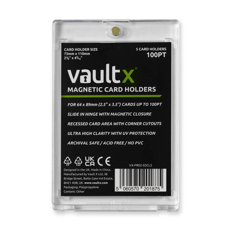 Vault X Magnetic Card Holders - 100pt for Trading Cards & Sports Cards (5 Pack)