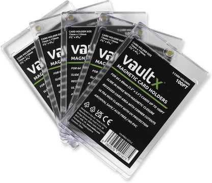 Vault X Magnetic Card Holders - 100pt for Trading Cards & Sports Cards (5 Pack)