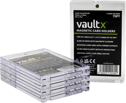 Vault X Magnetic Card Holders - 75pt for Trading Cards & Sports Cards (5 Pack)