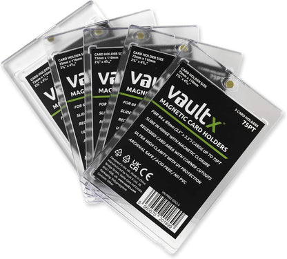 Vault X Magnetic Card Holders - 75pt for Trading Cards & Sports Cards (5 Pack)