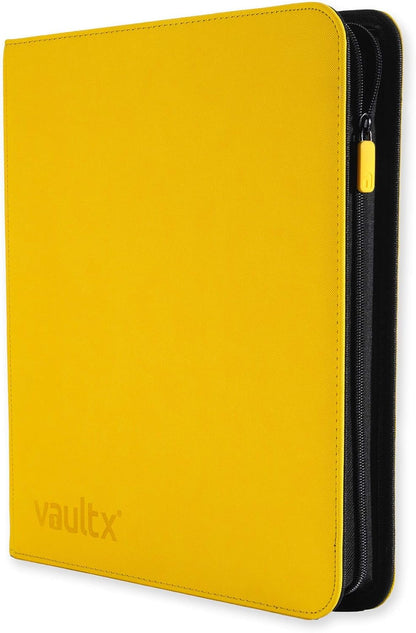 Vault X Premium Exo-Tec XL Zip Binder - 12 Pocket XL Trading Card Album Folder - 624 Side Loading Pocket Binder for TCG (Yellow)