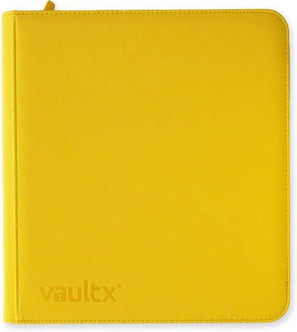 Vault X Premium Exo-Tec XL Zip Binder - 12 Pocket XL Trading Card Album Folder - 624 Side Loading Pocket Binder for TCG (Yellow)