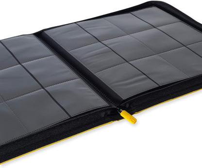 Vault X Premium Exo-Tec XL Zip Binder - 12 Pocket XL Trading Card Album Folder - 624 Side Loading Pocket Binder for TCG (Yellow)