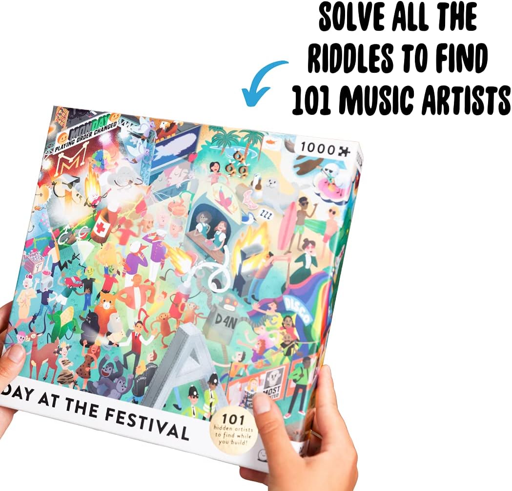 Big Potato Jigsaw Puzzle for Adults (1000 Pieces) Filled with 101 Riddles to Solve (Music Theme