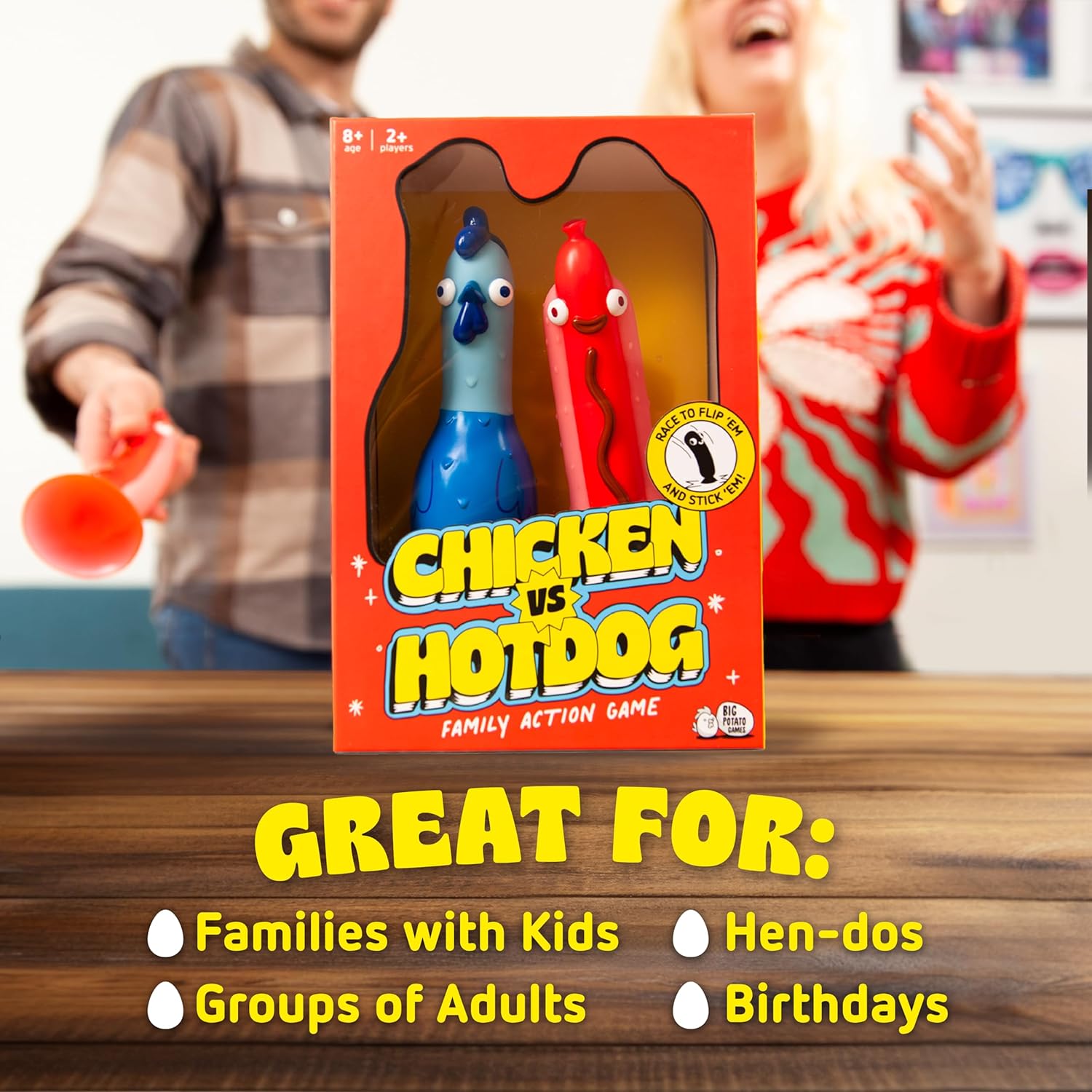 Big Potato Chicken vs Hotdog: The Ultimate Challenge Party Game for Kids, Teens, Adults and Flipping-Fun Families…