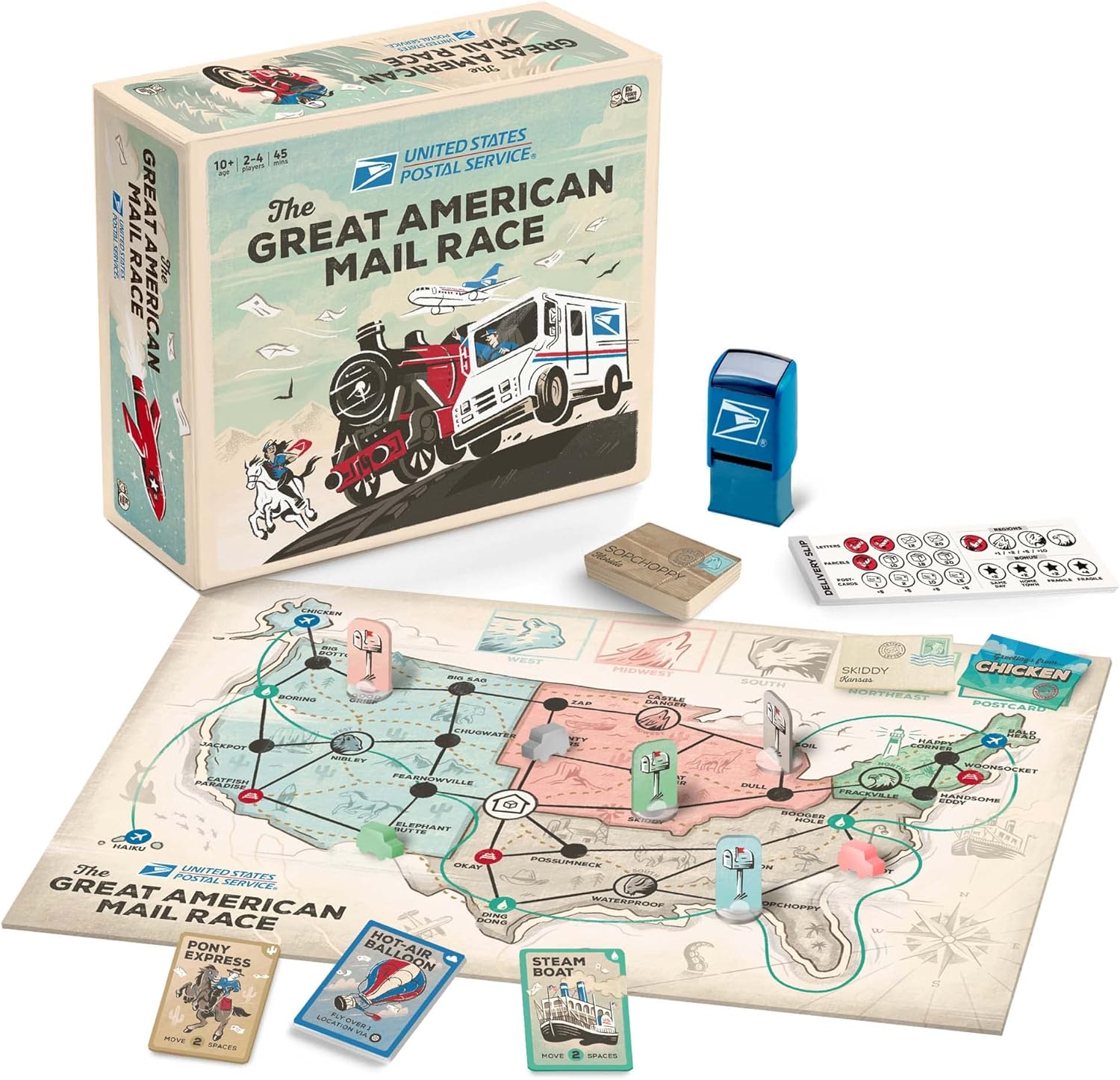 USPS Great American Mail Race: Juego de Mesa Familiar (Versión en Inglés