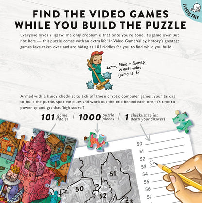 Video Game Valley: Jigsaw Puzzle with 101 Hidden Video Game Titles to Discover, for Video Game Players and Lovers Video Game Theme