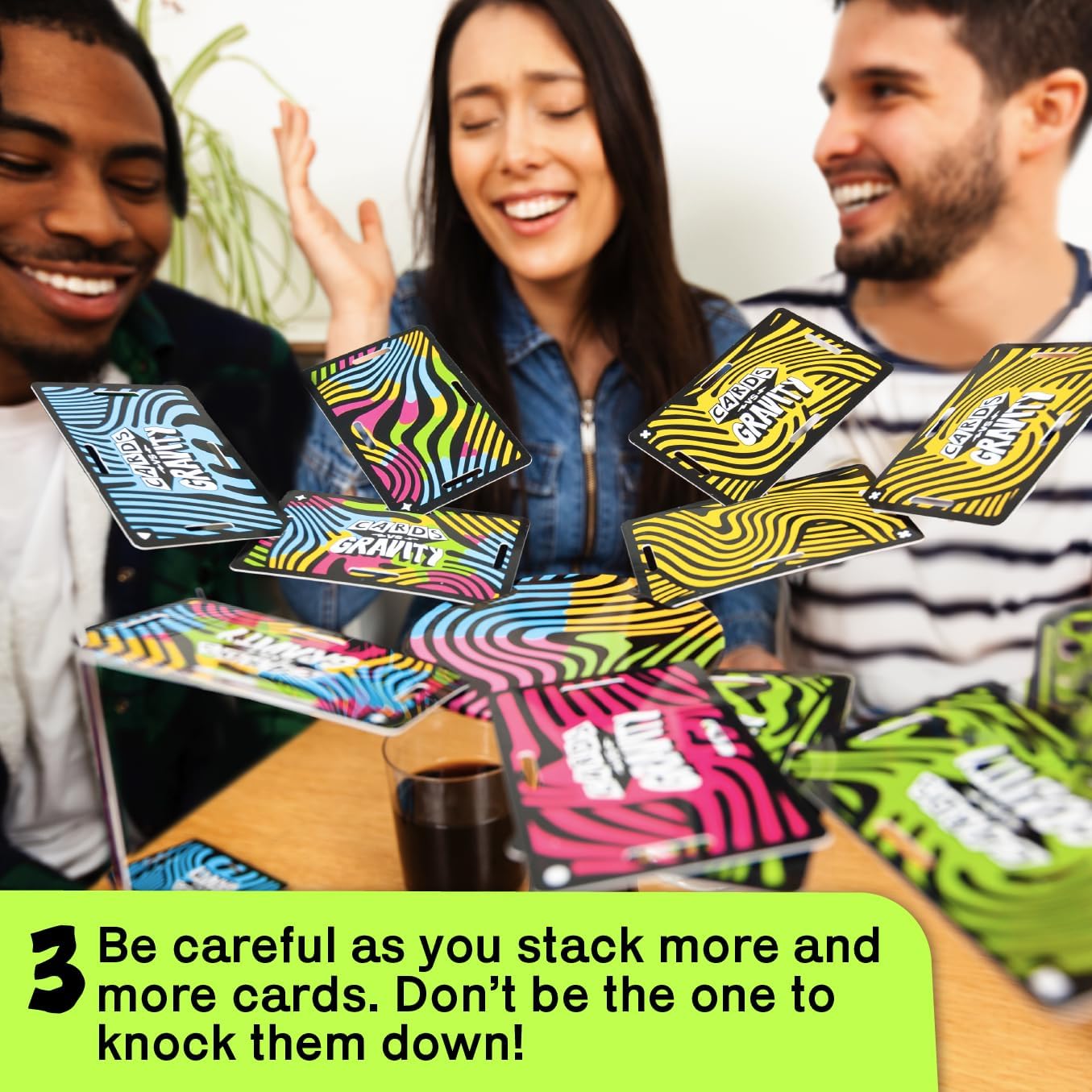 Cards vs Gravity Pro: El juego de cartas que desafía la gravedad | Divertido desafío de equilibrio para 2-4 jugadores. Perfecto para bares, fiestas y reuniones familiares